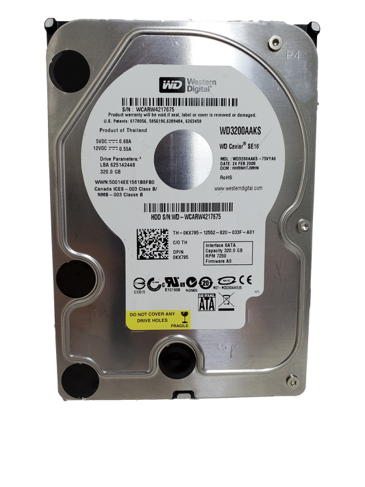 Western Digital WD3200AAKS 320GB SATA HARD DRIVE