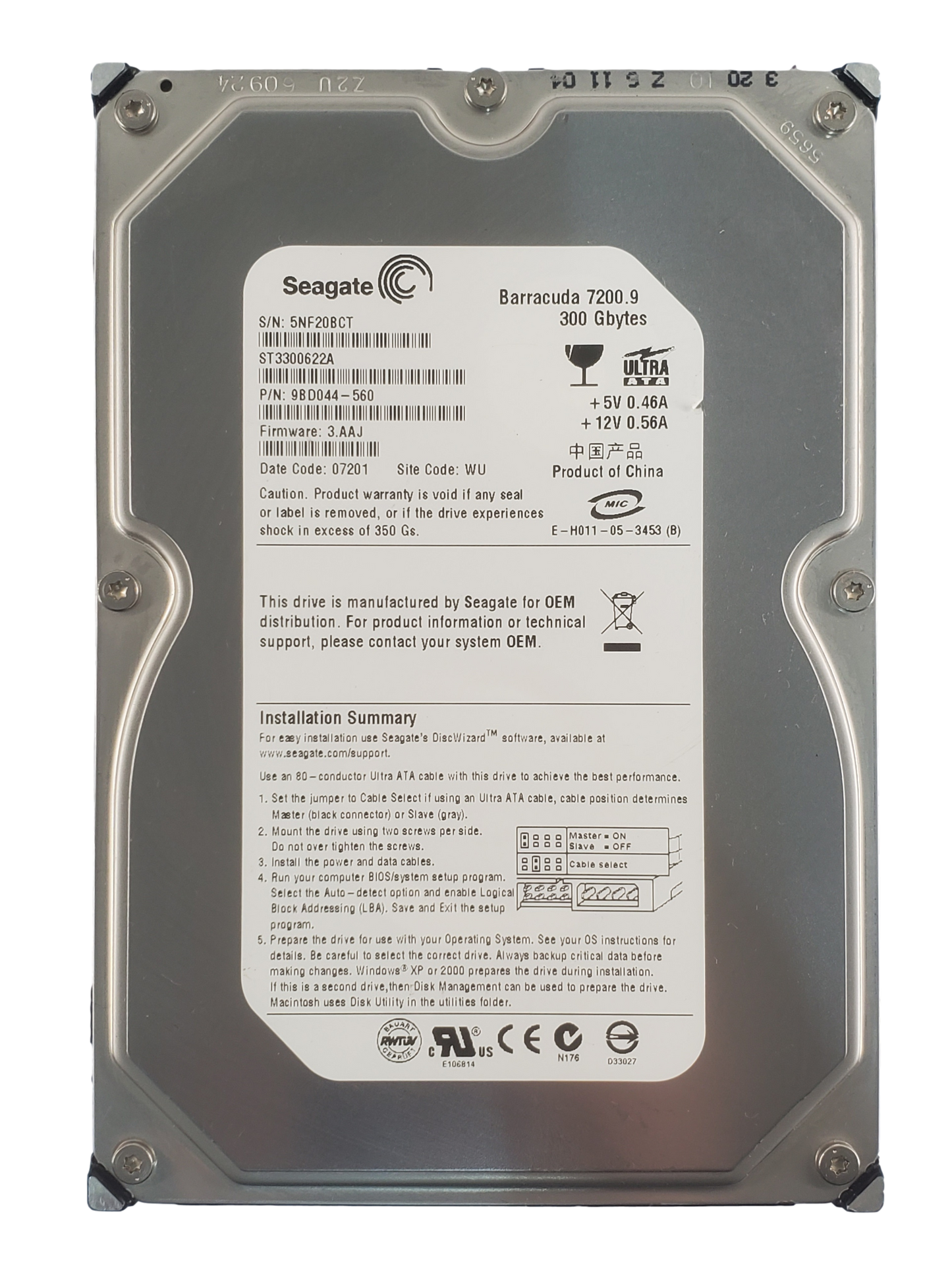 Seagate 300GB ST3300622A IDE Hard Drive
