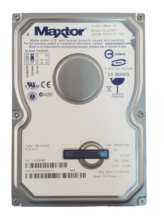 MAXTOR DIAMONDMAX 10 200GB IDE HARD DRIVE