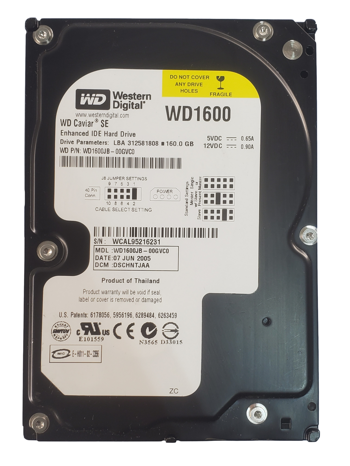 Western Digital WD1600JB 160GB IDE Hard Drive