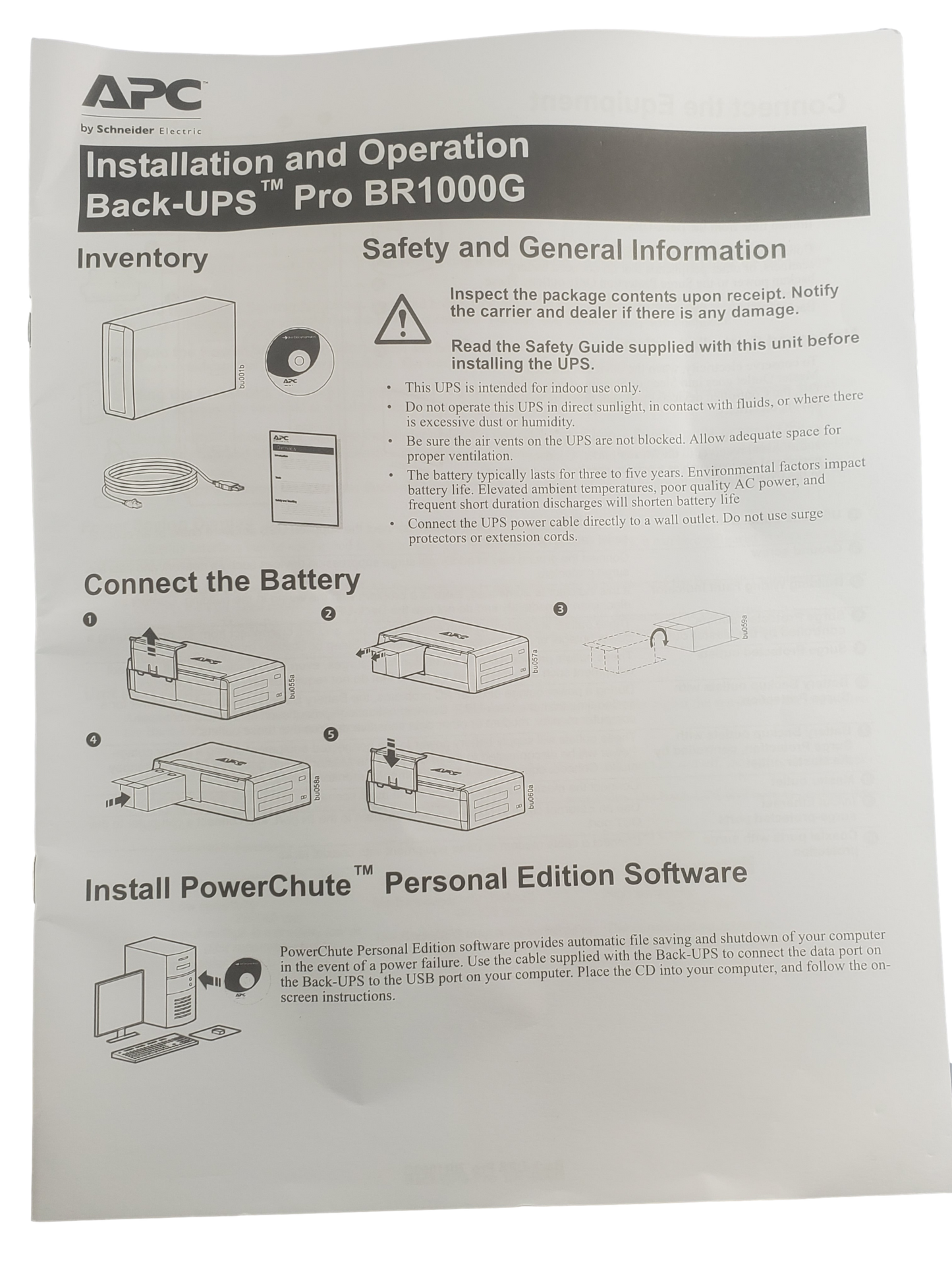 New APC Powerchute 0L1671A Pro BR1000G Kit