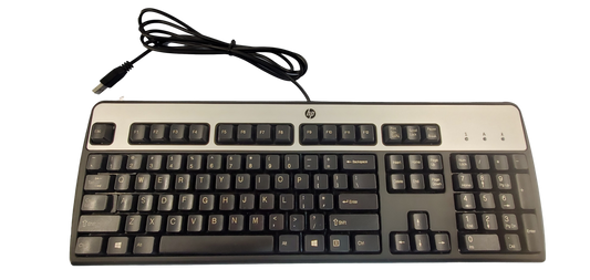 HP KU-0316 Black Silver USB Wired 104-Key Layout Keyboard 434821