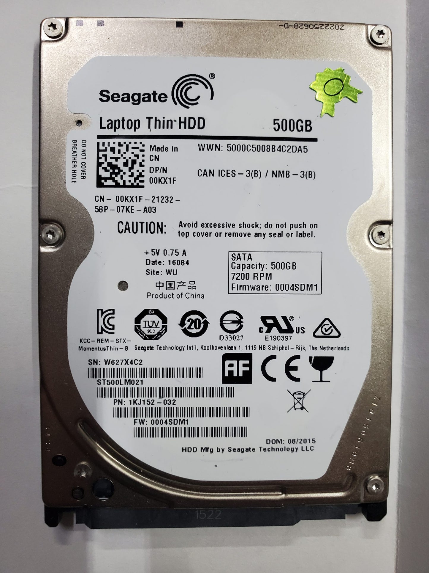 Seagate Laptop Thin ST500LM021 500GB HDD  2.5" SATA III