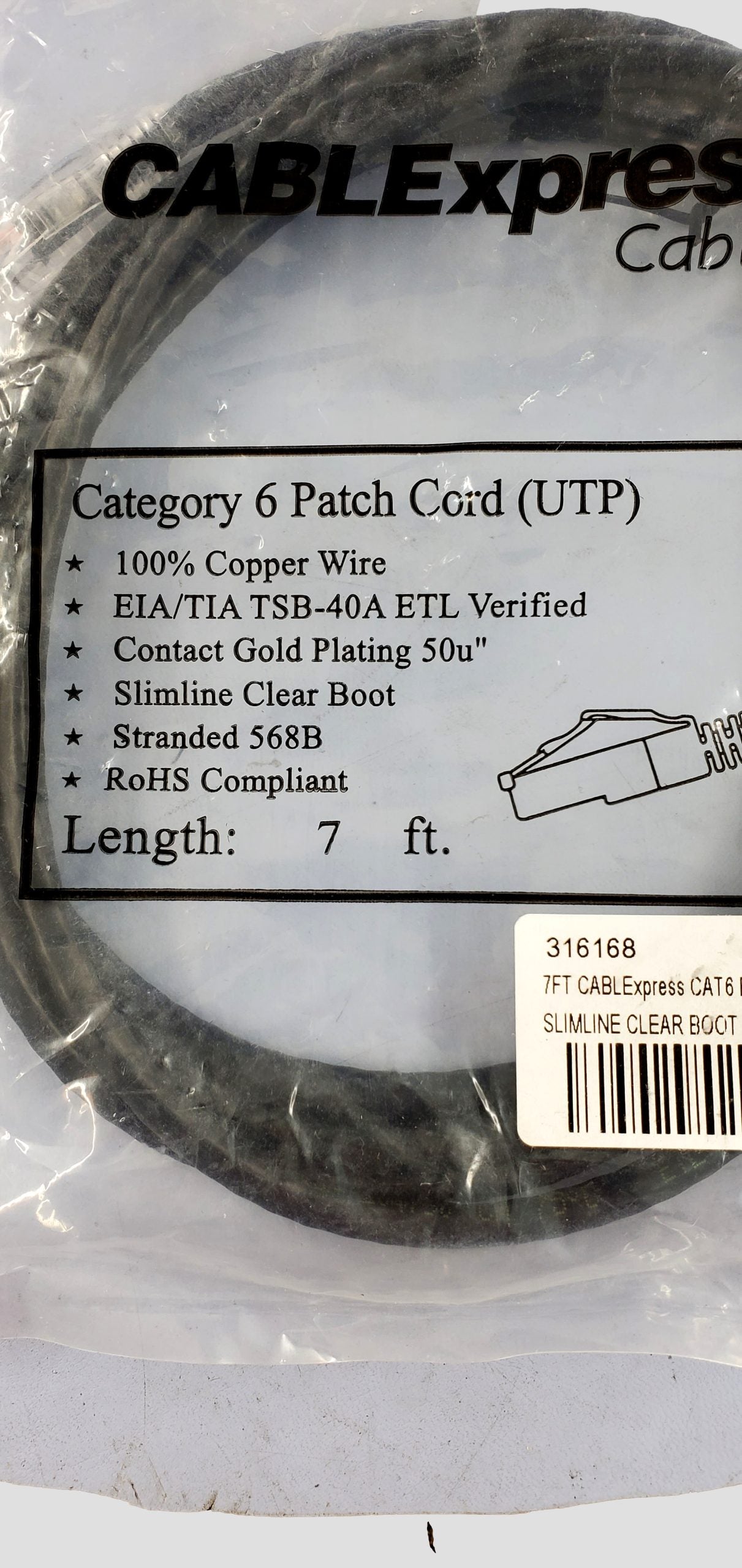 NEW 7FT CAT6 RJ45 Ethernet LAN Network Patch Cable UTP Stranded Copper 24AWG