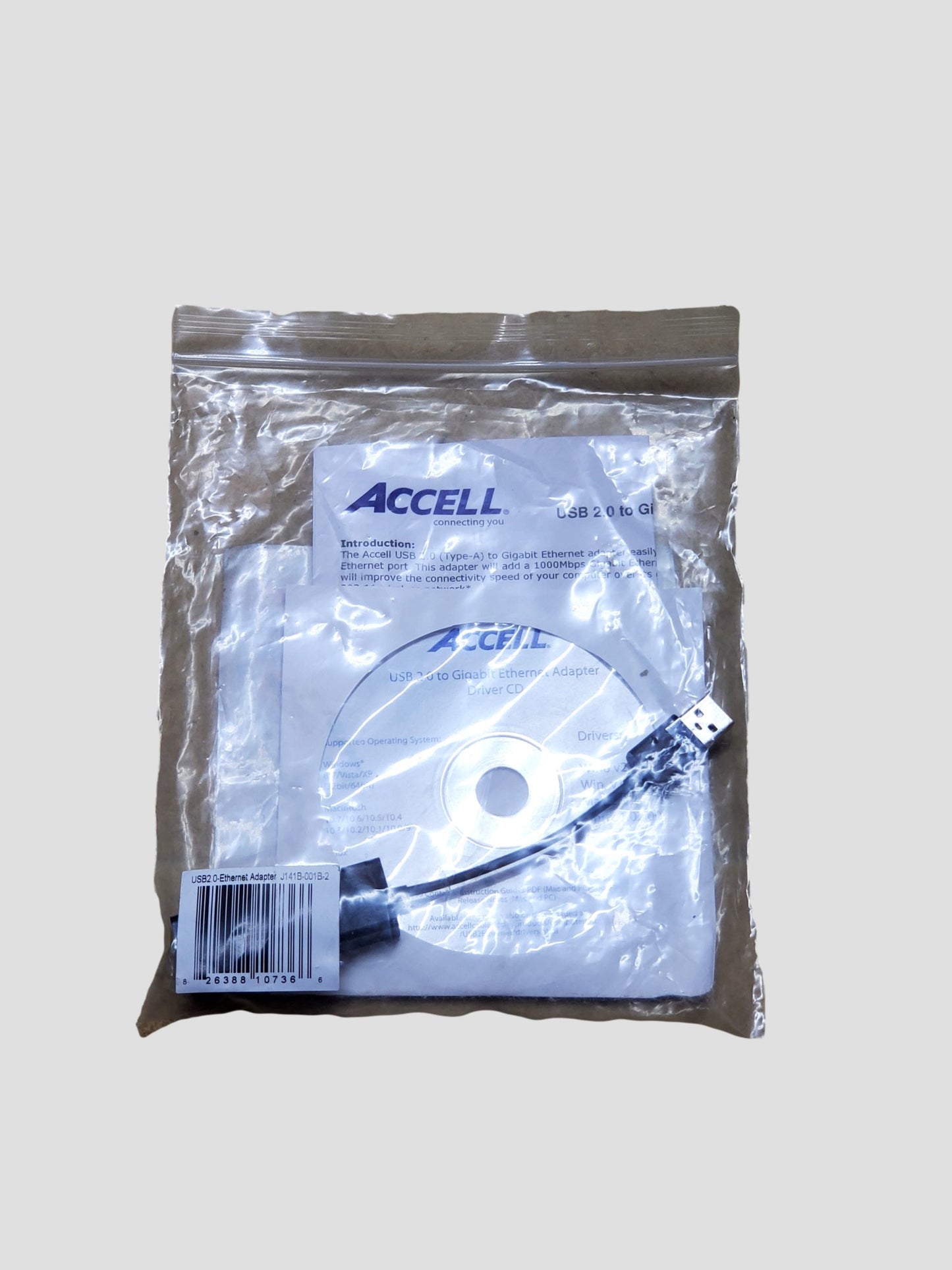 NEW Accell J141B-001B-2 USB 2.0 (a) to Gigabit Ethernet Adapter, Black