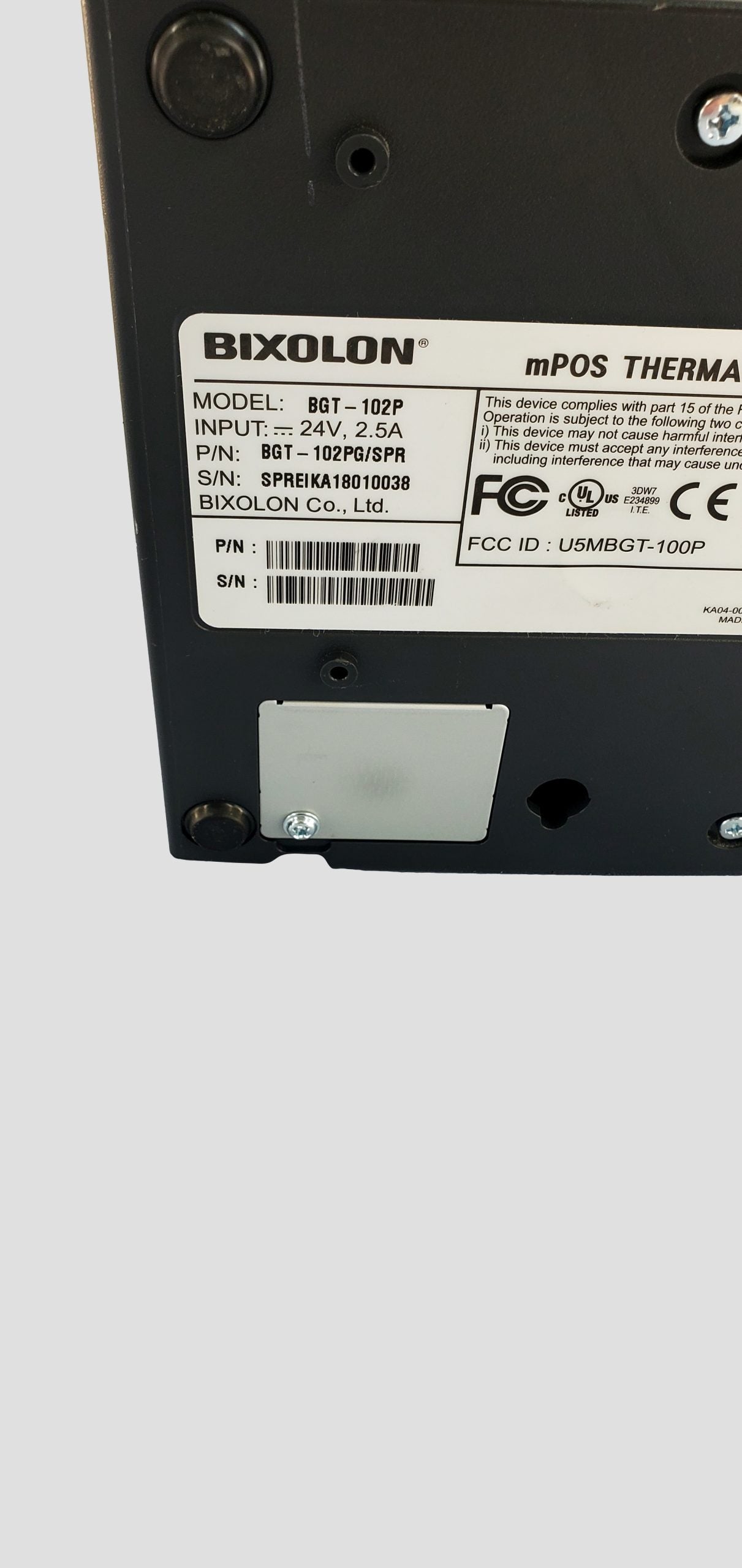 BIXOLON B-gate BGT-102P receipt printer B/W direct thermal