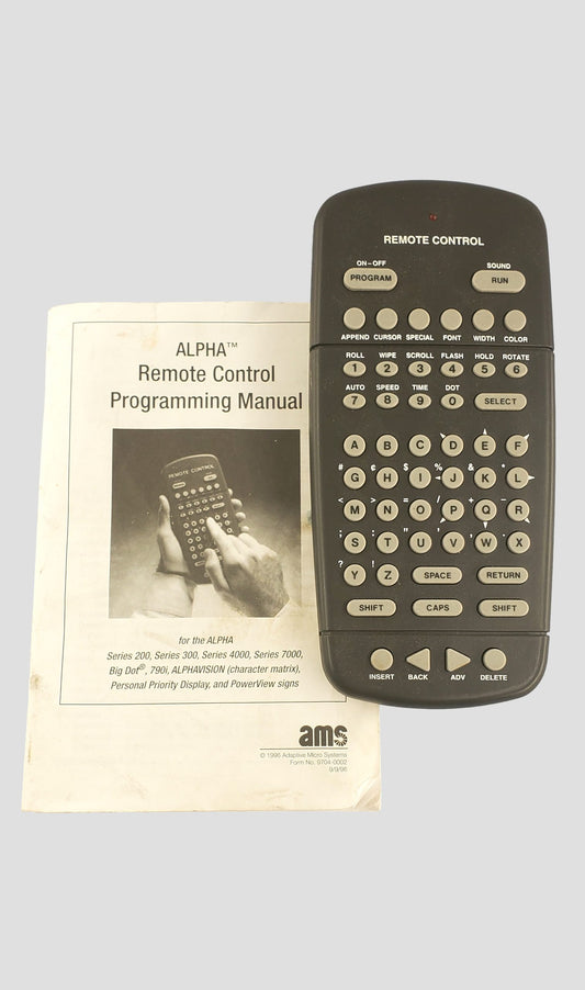 Adaptive Micro Systems Alpha Remote Control & Manual