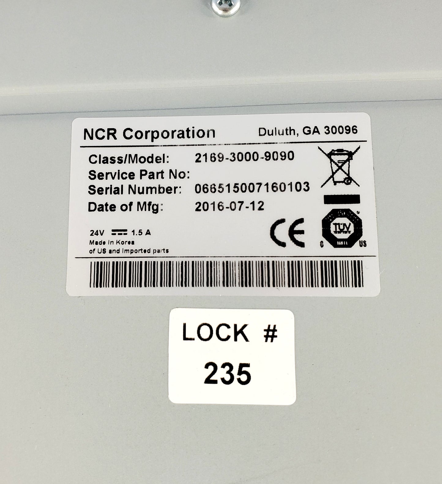 NCR 2169-3000-9090 Counterpoint M-S 16" Cash Drawer 24V Printer Driven