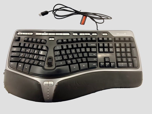 Microsoft Natural Ergonomic Keyboard 4000 v1.0 KU-0462 USB Wired with custom stand