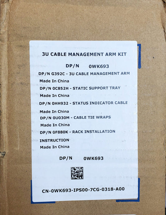 NEW Dell 3U Server Rack Cable Management Arm Kit 0WK693