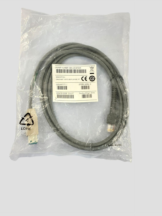 NEW Zebra USB Power Plus Connector Straight Cable 7ft CBA-U03-S07ZAR
