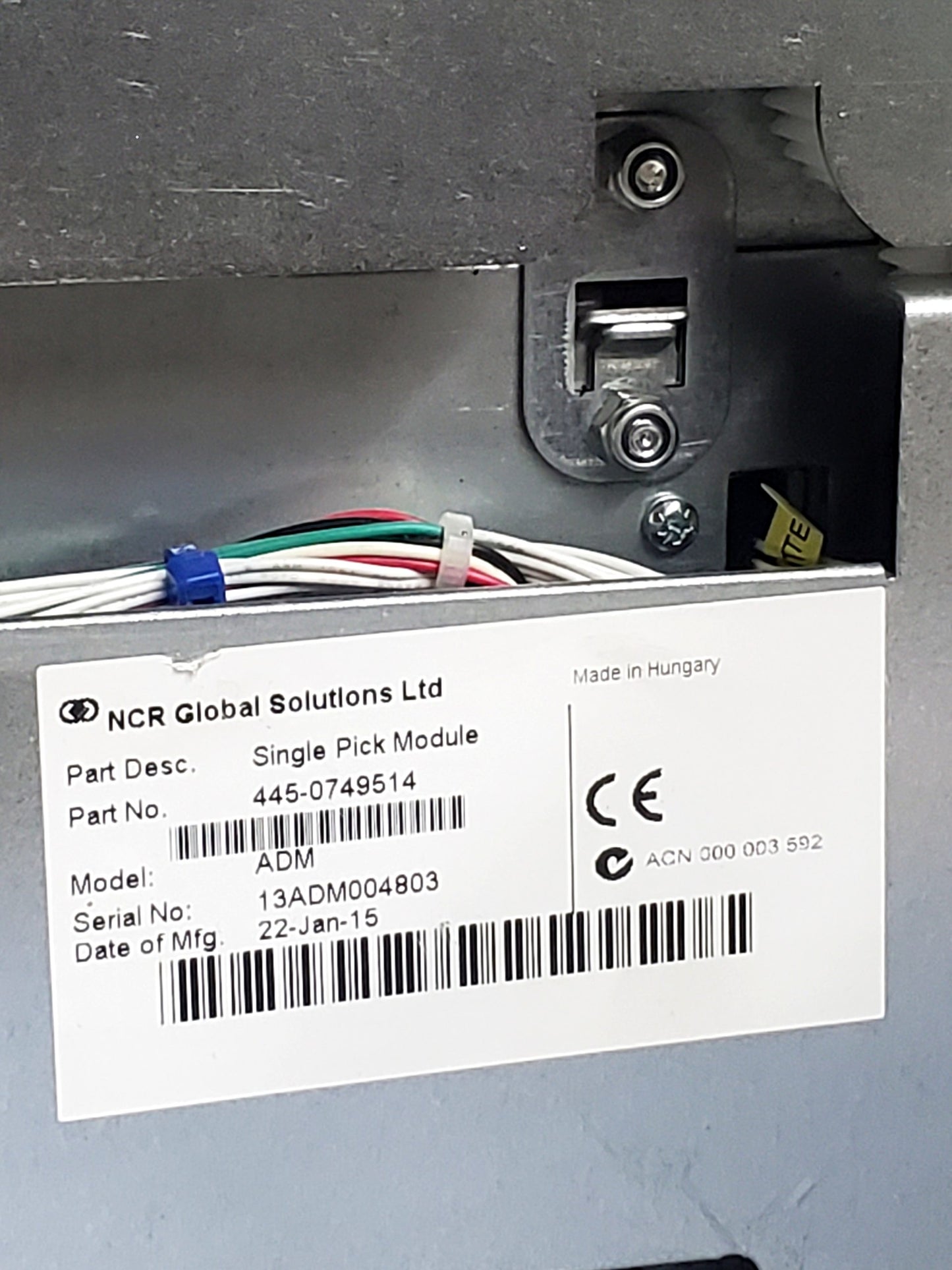 ESP Currency Dispenser 445-0749513 for NCR 7350 SelfServ Checkout w Cash Container 1, 5, 10 Gen4