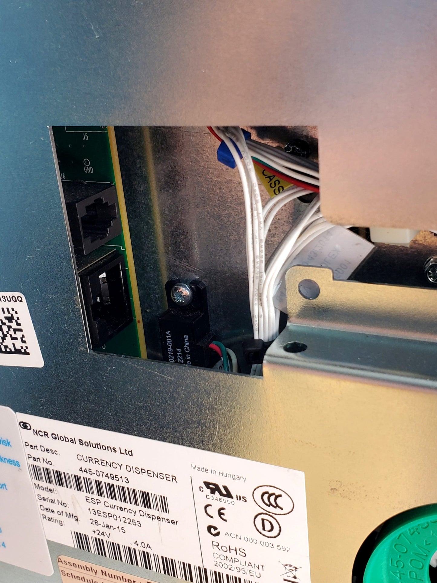 ESP Currency Dispenser 445-0749513 for NCR 7350 SelfServ Checkout w Cash Container 1, 5, 10 Gen4
