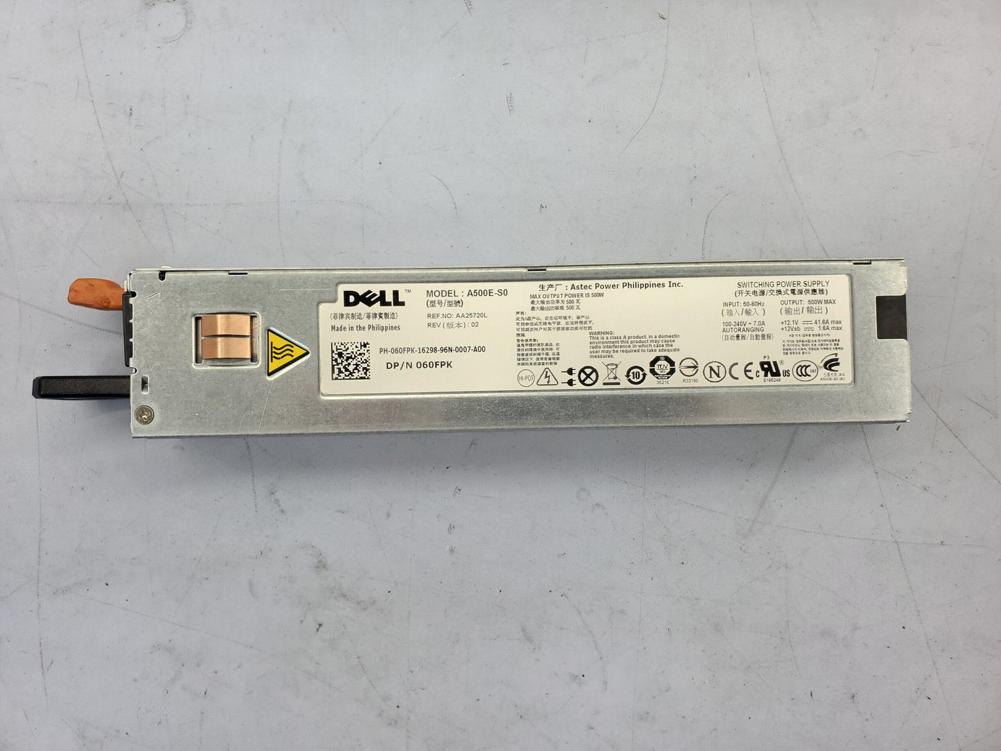 Dell 60FPK 500W PowerEdge Power Supply A500E-S0