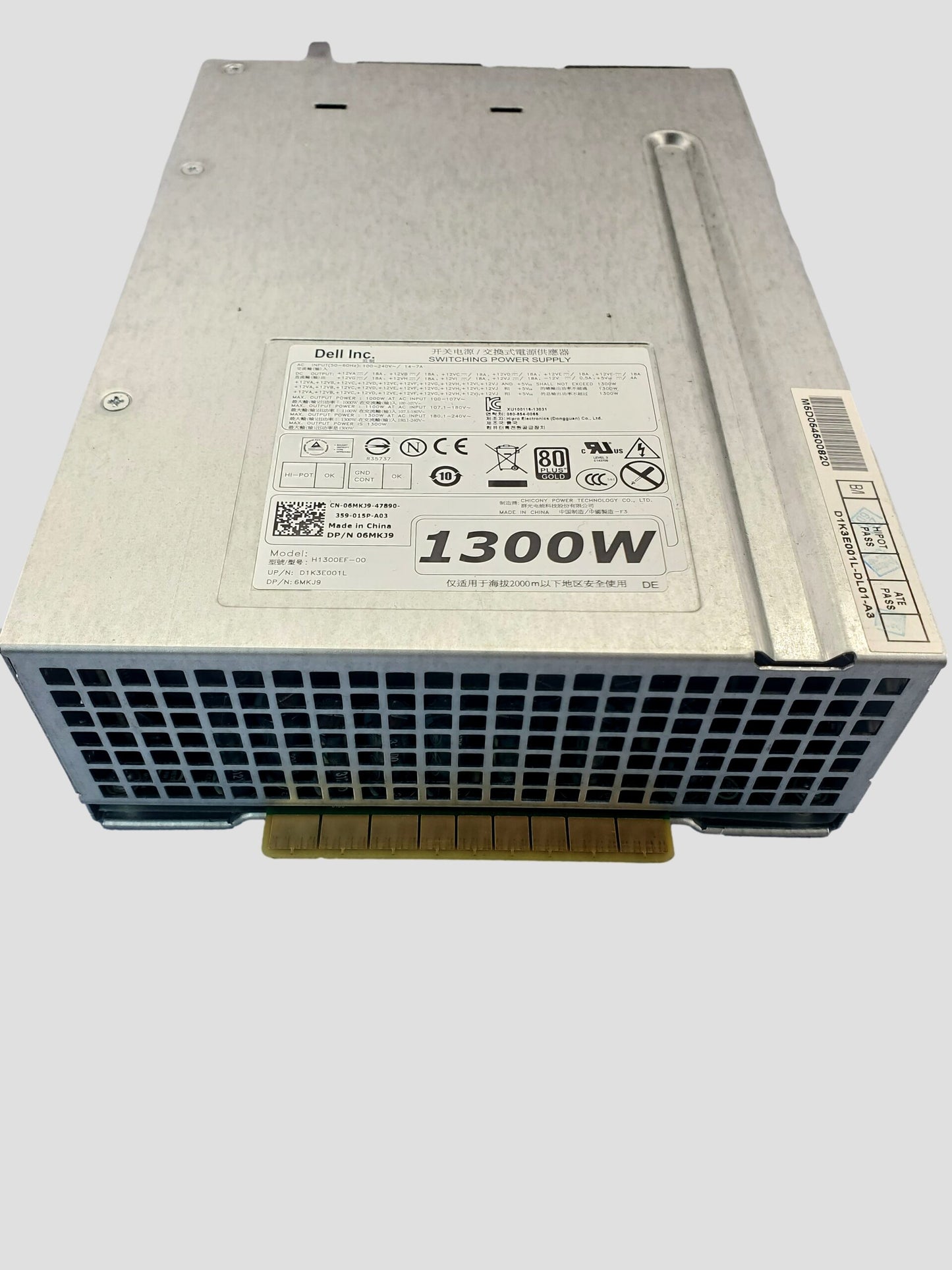 Dell Precision T7600 T7610 1300W 80+ Gold Power Supply 6MKJ9 H1300EF-00