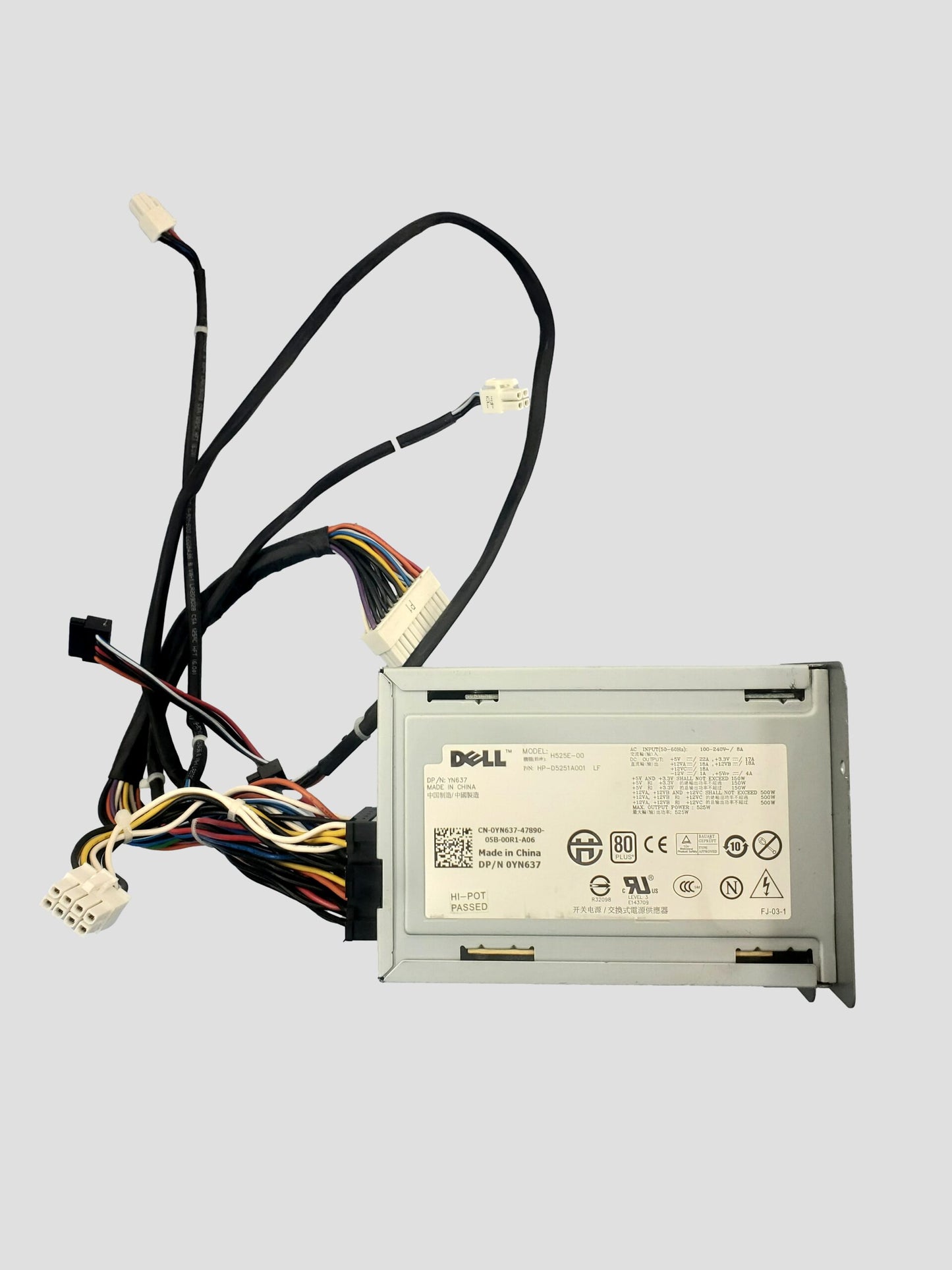 Dell Power Supply YN637 H525E-00 T410 T3400 390 380 525W