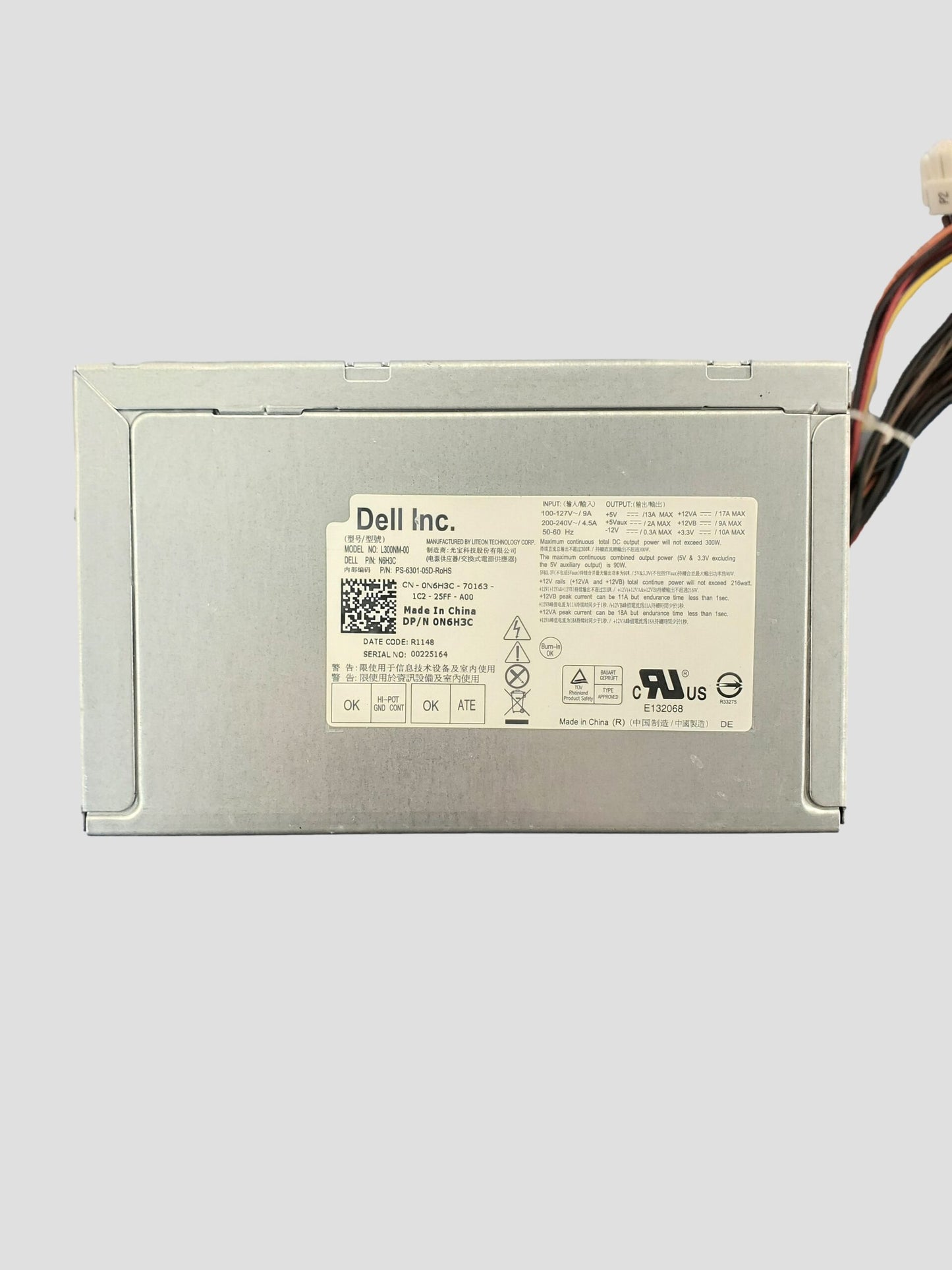 Dell Inspiron 620 Desktop Power Supply L300NM-00 N6H3C 300W