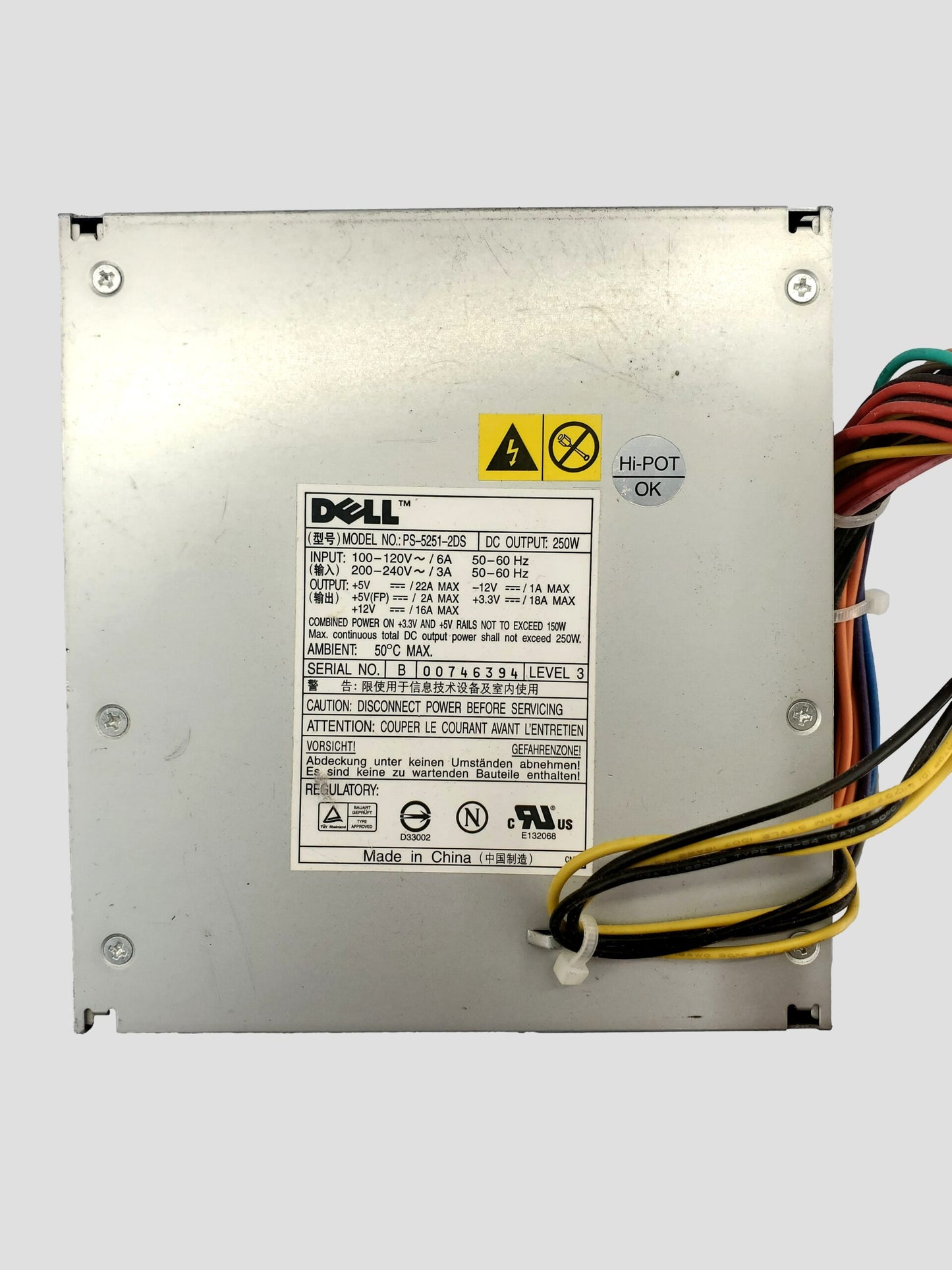 Dell Dimension 4300 4400 4500 4600 Power Supply M0148 PS-5251-2DS 250W