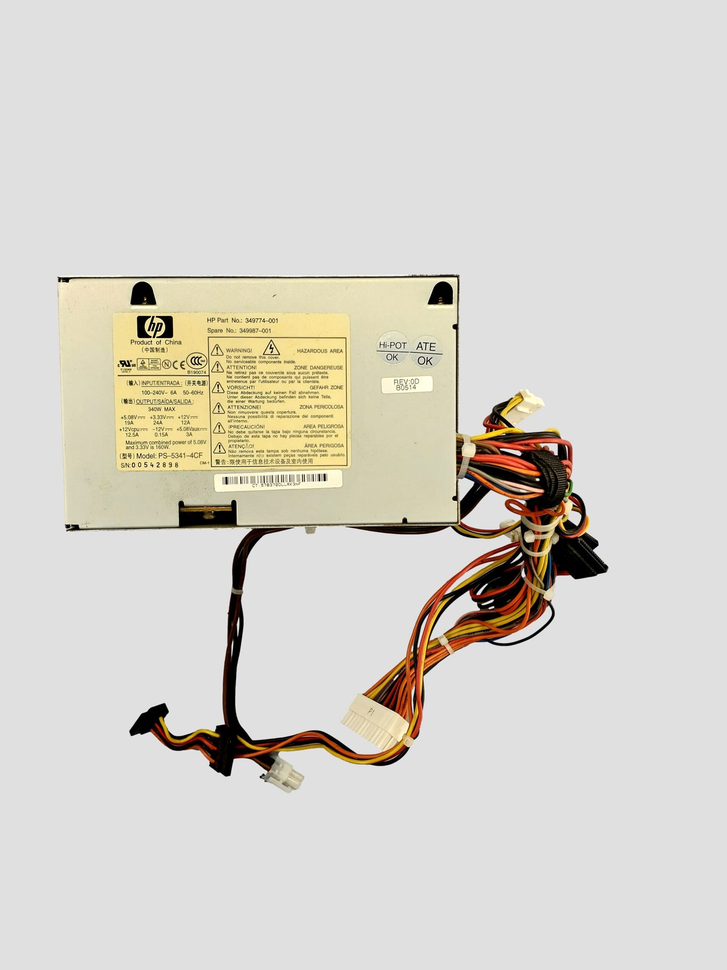 HP Compaq DC7100 Desktop Power Supply PS-5341-4CF 349774-001 340W