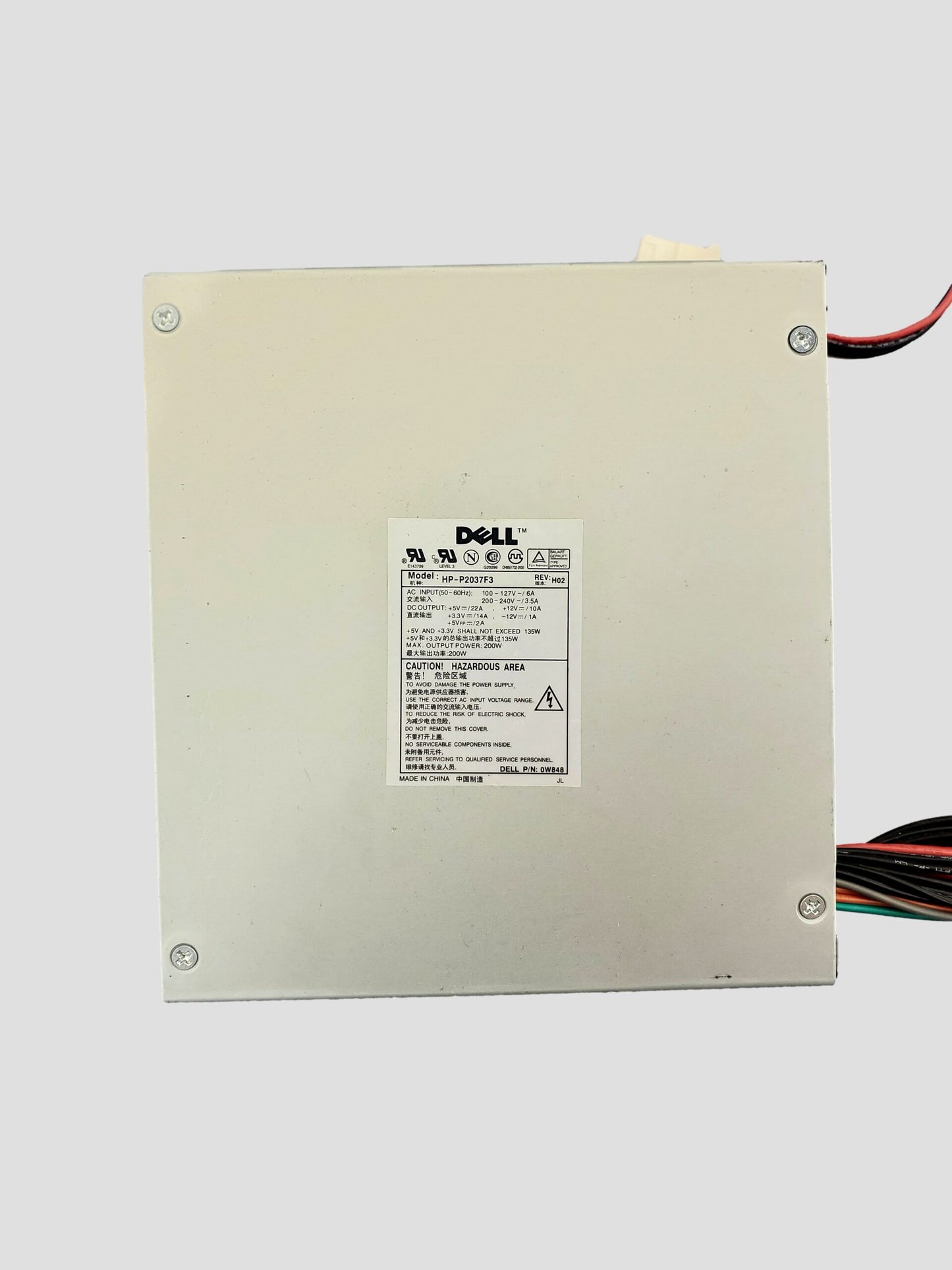 Dell Power Supply HP-P2037F3 0W848 200W