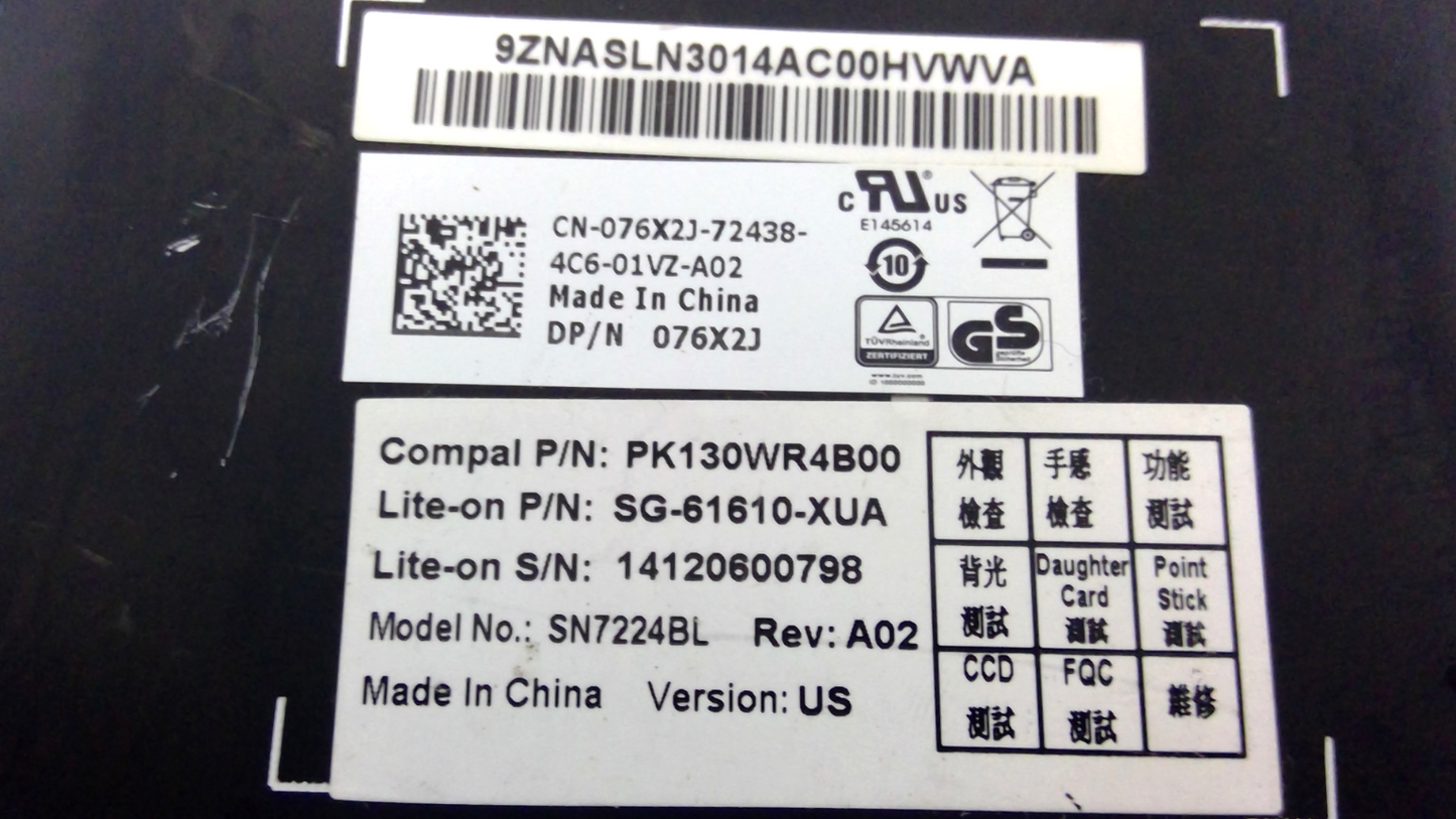 Dell Latitude E5540 15.6" Laptop Backlit Keyboard 76X2J