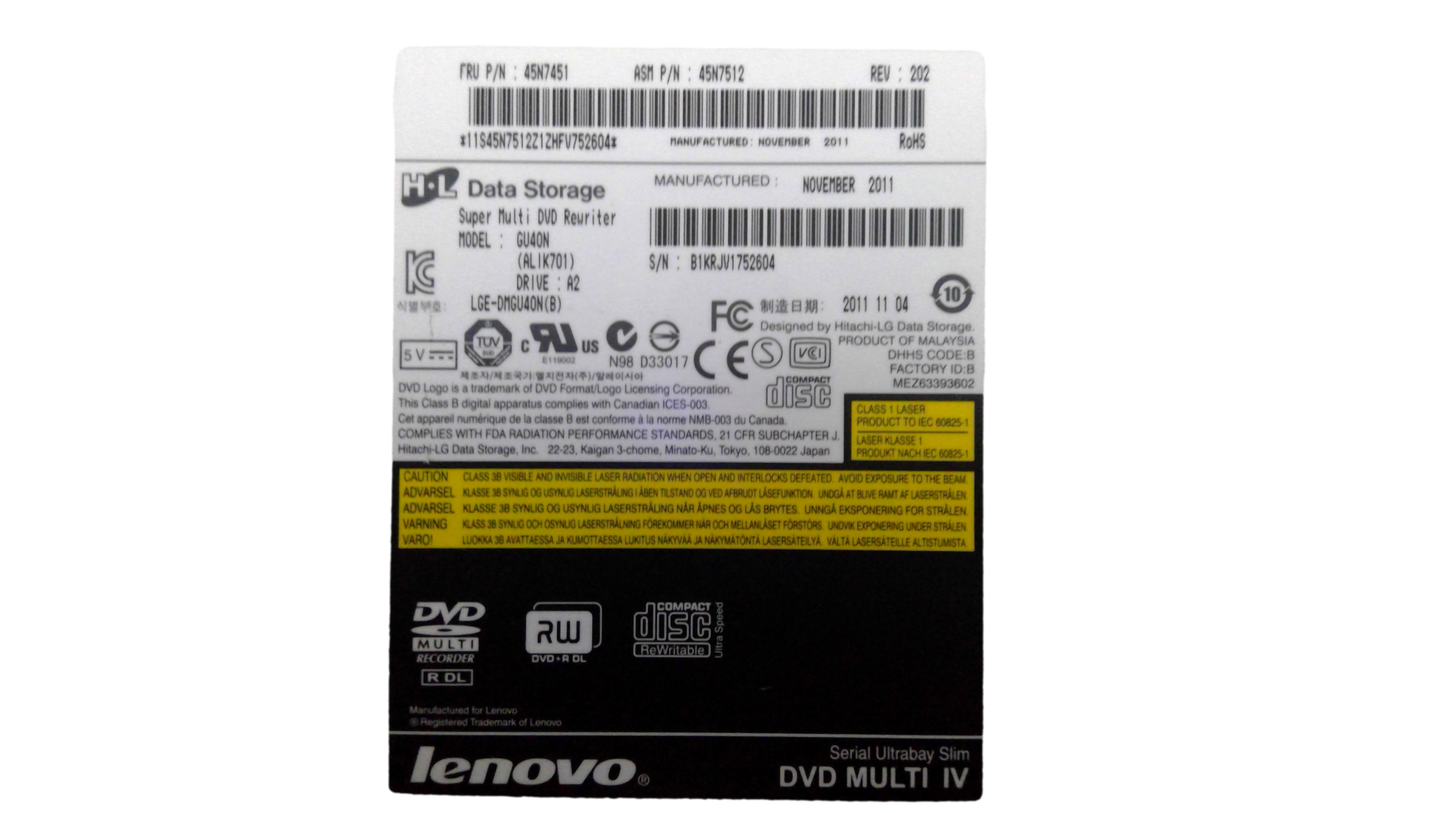 Lenovo Thinkpad T420s T430s DVD Drive with Bezel 45N7451 45N7512 REV. 202