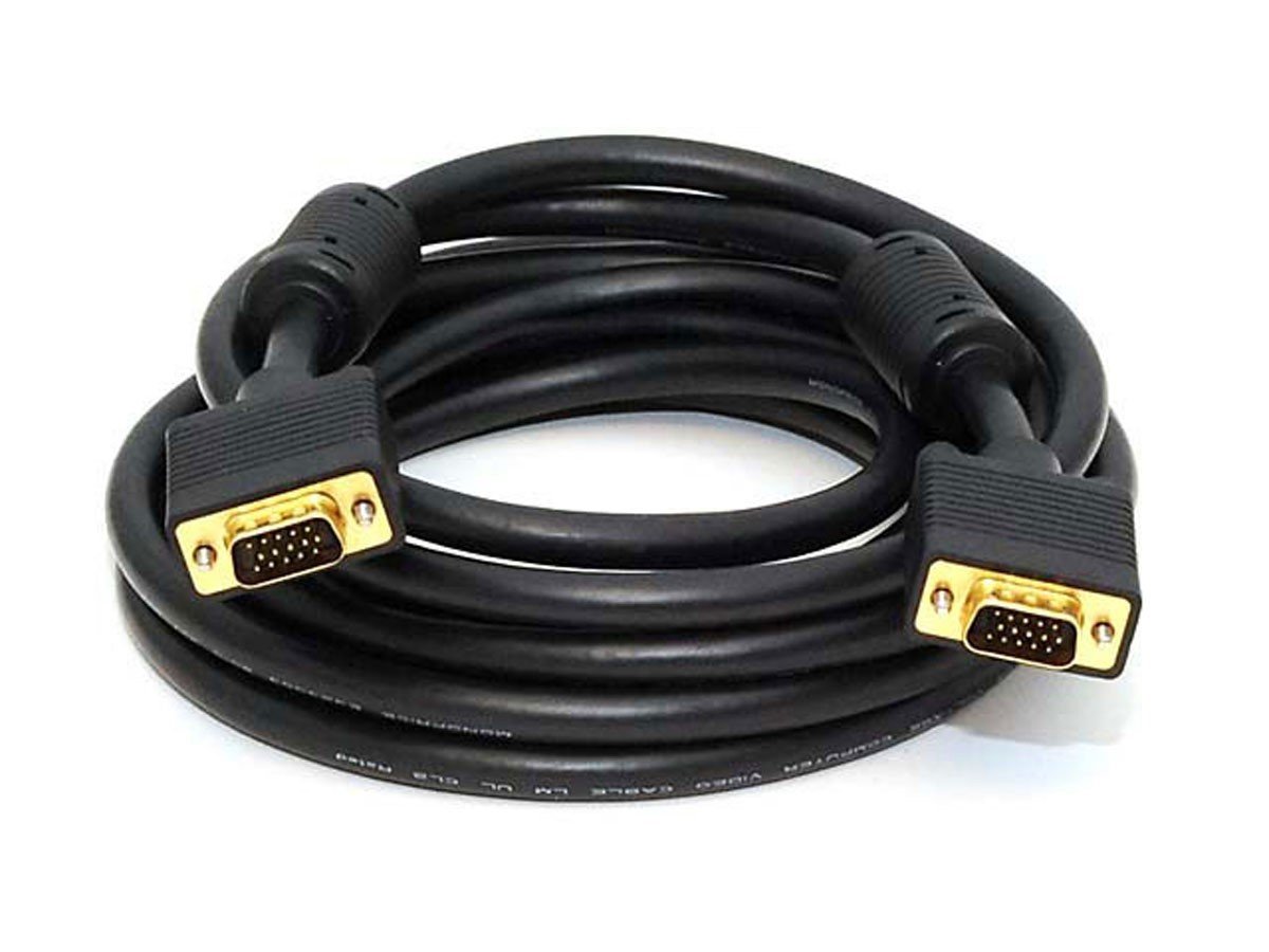 Monoprice 3622 15ft Super VGA M/M CL2 Rated (For In-Wall Installation) Cable with Ferrites (Gold Plated)