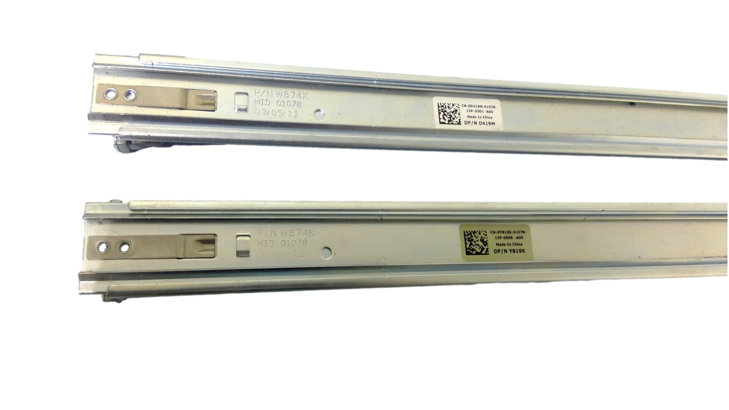 Dell R320 R330 R430 R620 R630 R640 1U Sliding Rail Pair Y819K+ D419M