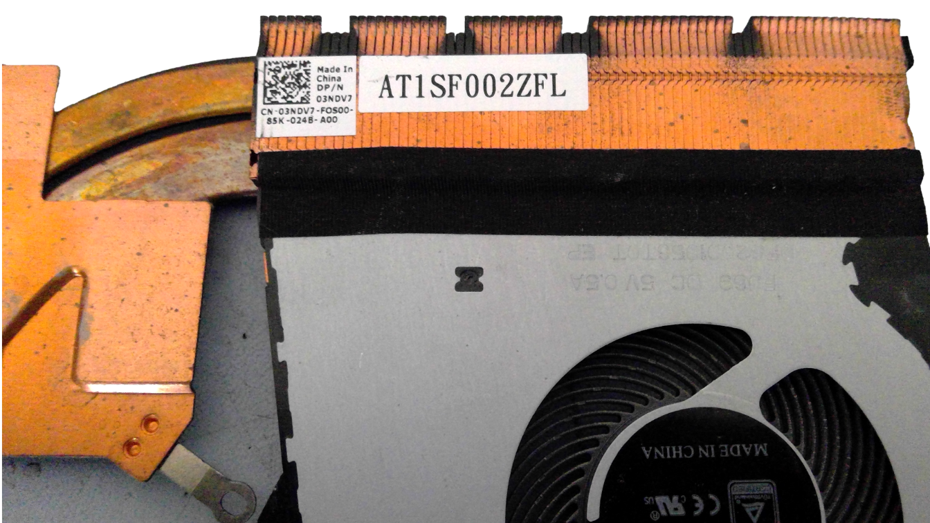 3NDV7 Dell Precision 3520 Latitude 5580 Genuine OEM Heatsink and Fan Assembly
