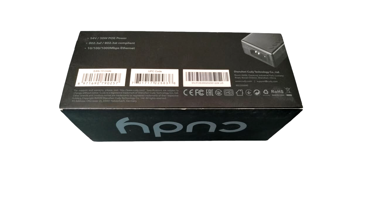 New Cudy POE200 30w Gigabit Poe Injector Adapter