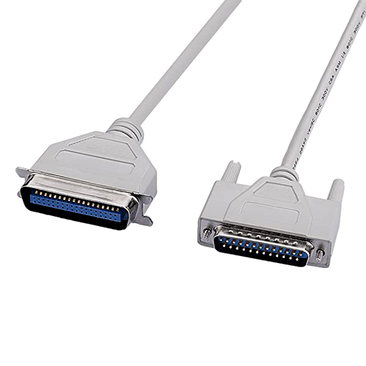 DB25 Male to Centronics 36 Male Parallel Printer Cable 50ft IEEE-1284 Beige