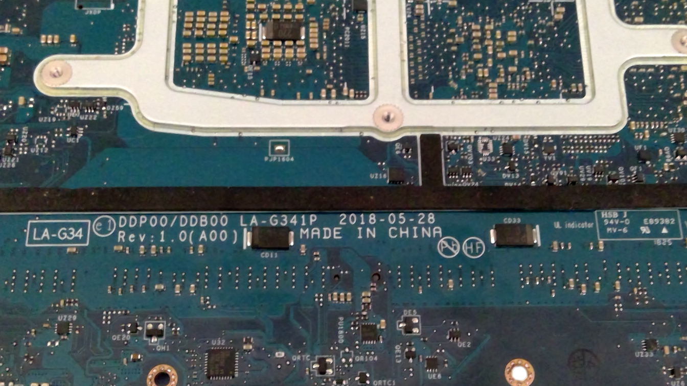 Dell XPS 15 9570 i7-8750H NVIDIA GeForce GTX 1050 Motherboard F3DC8 LA-G341P