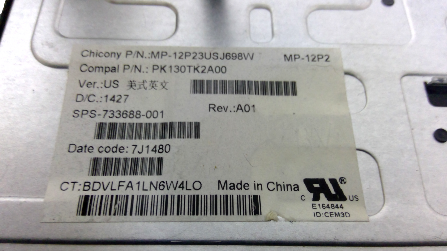 HP ZBook 15 ZBook 17 PK130TK2A00 MP-12P23USJ698W PK130TK2B00 MP-13M33US6698 745663-001 PK13