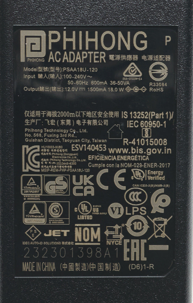 New Datalogic 8-0935 Rev C 12v 1500mA