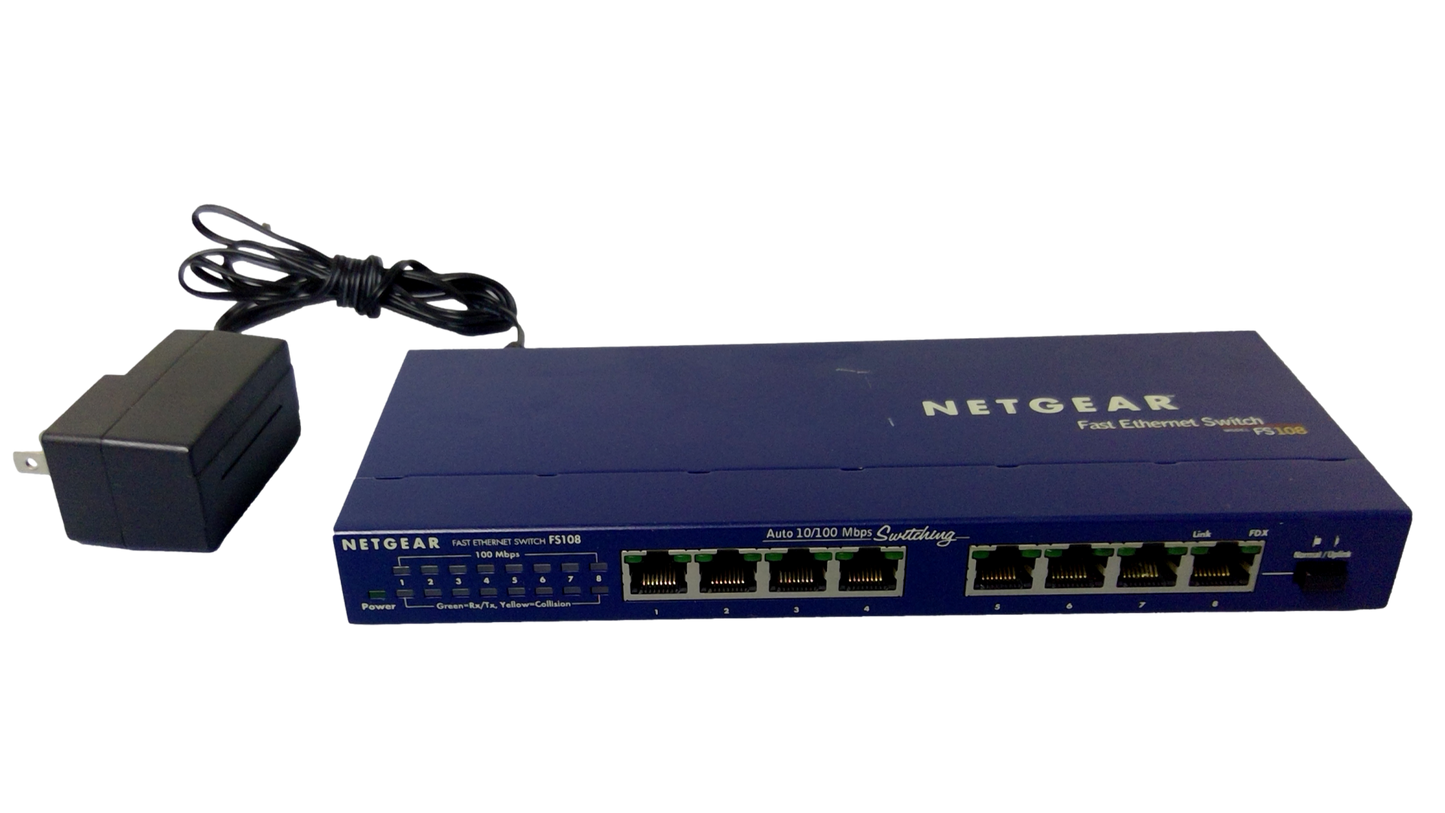 Netgear FS108 v2 8 Port 10/100 Fast Ethernet Switch