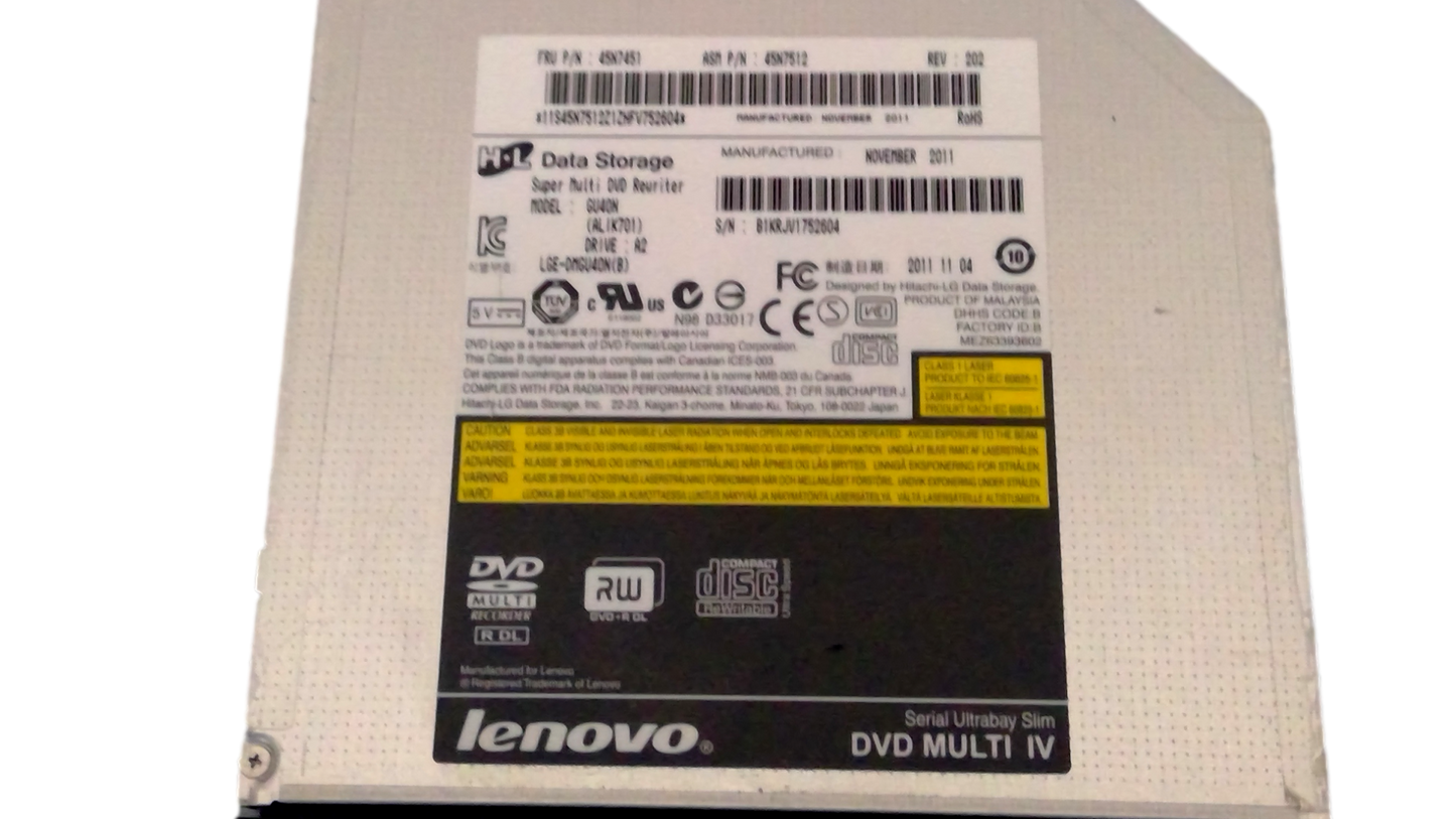 Lenovo Thinkpad T420s T430s DVD Drive with Bezel 45N7451 45N7512 REV. 202