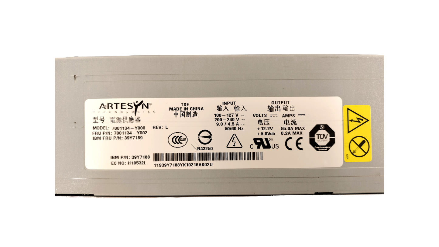 IBM Artesyn 670W Power Supply 39Y7188 39Y7189 7001134-Y000 7001134-Y002