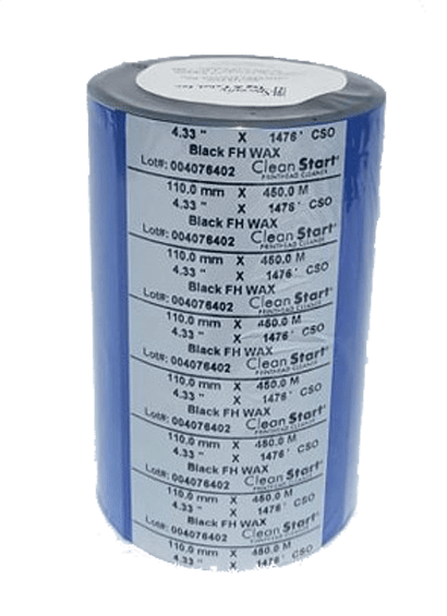 CLEAN START Black FH Wax Resin Thermal Ribbon Roll 4.33" x 1476' 110mm x 450m