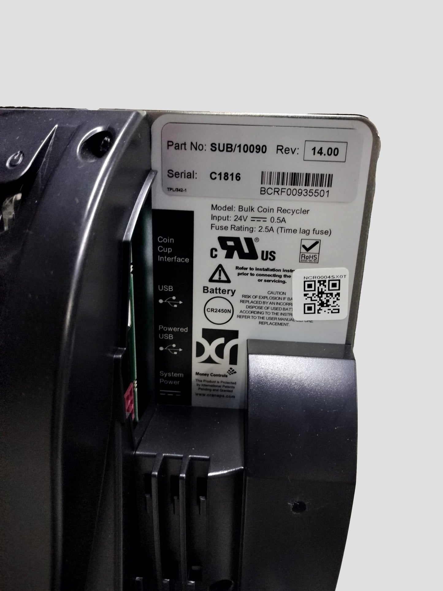 NCR Coin Acceptor SUB/10090 NCR 0509