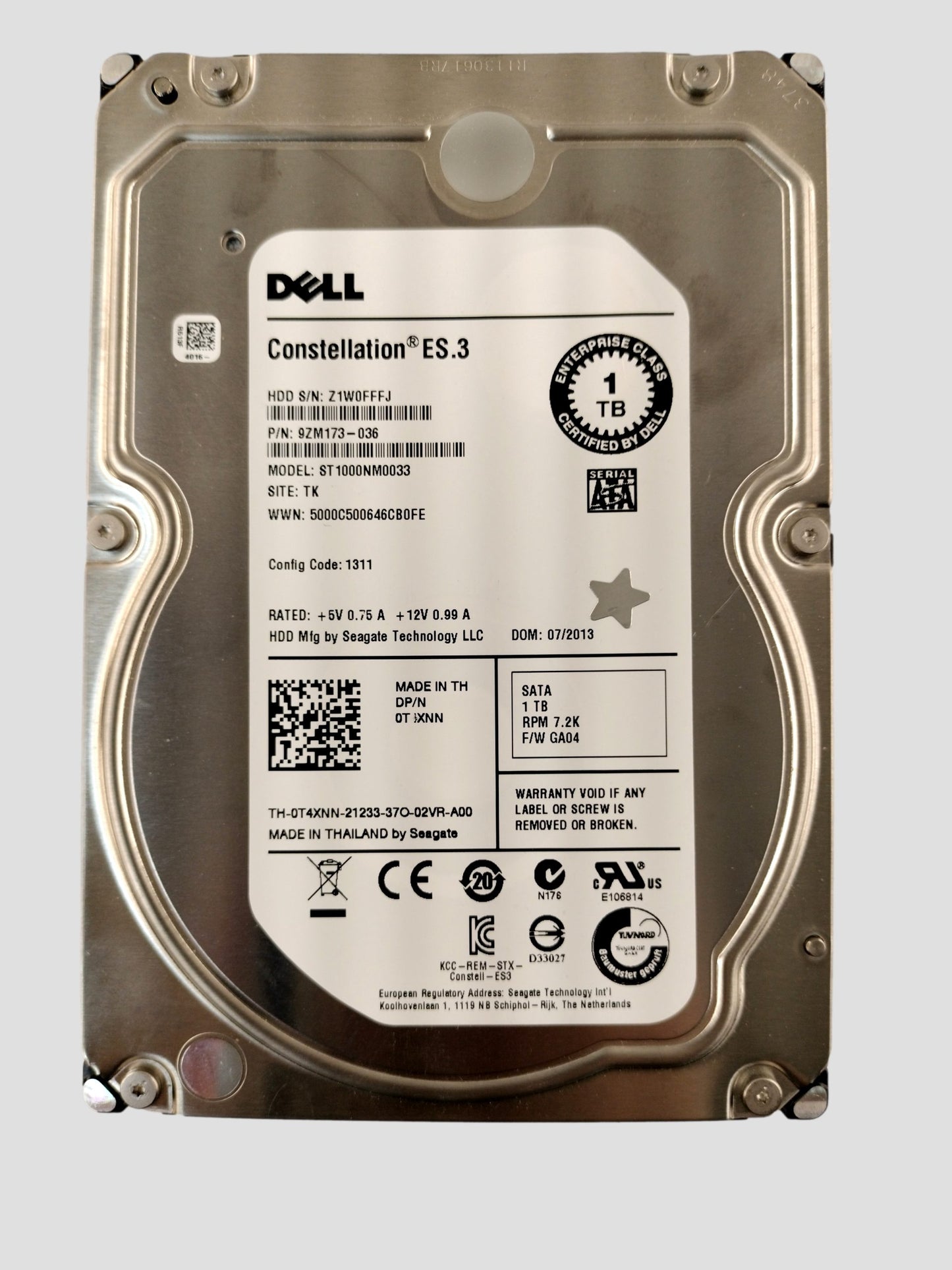 Seagate Dell ST1000NM0033 1 TB 3.5 in SATA III Enterprise Hard Drive