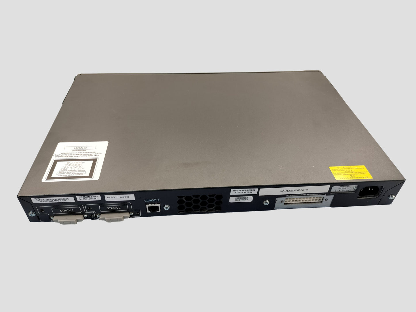 Cisco Catalyst 48-Port Rack Mountable Network Switch WS-C3750V2-48PS-S