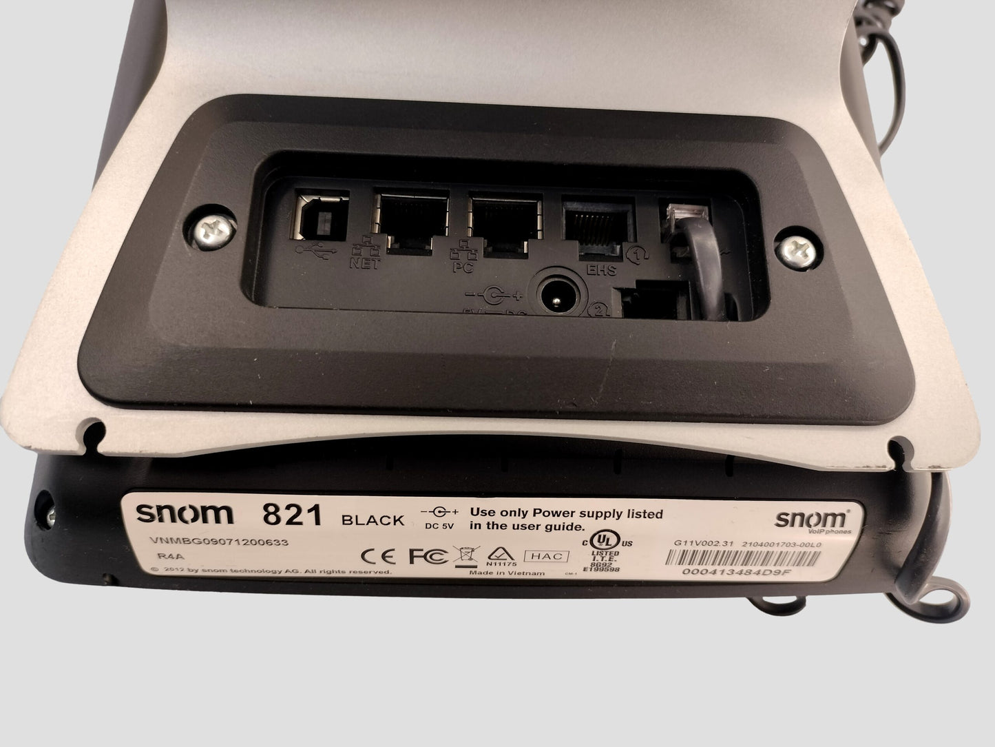 Snom 821 SIP VoiP Black 12-Line Color Display Gigabit Phone Base Handset PoE