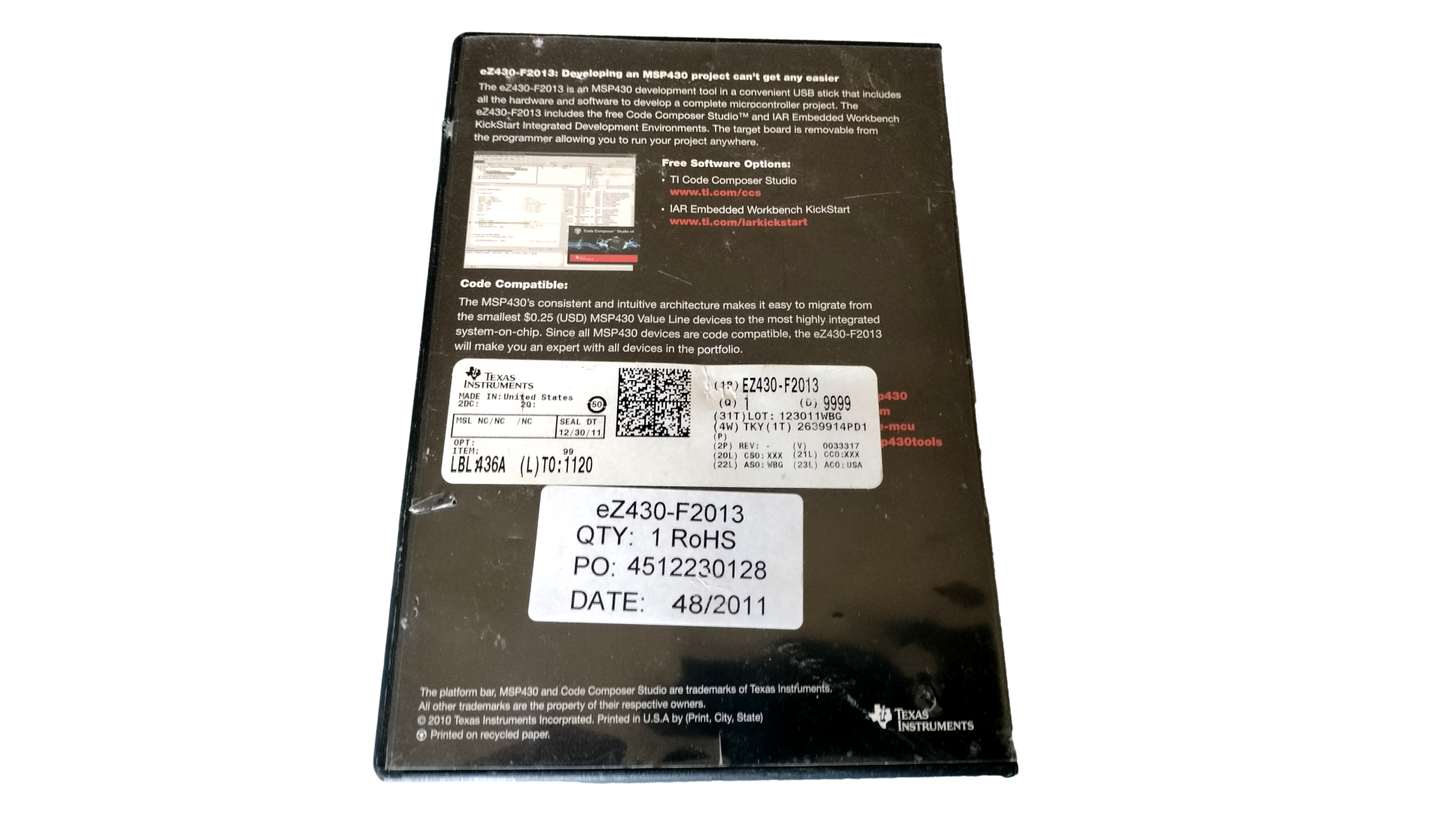 Texas Instruments TI MSP430 Ultra-Low-Power MCUs eZ430-F2013 Development Tool