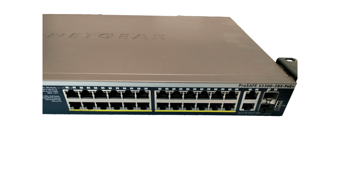 NetGear ProSAFE S3300-28X-POE+ GS728TXP 24x GE 4x 10G PoE Smart Ethernet Switch