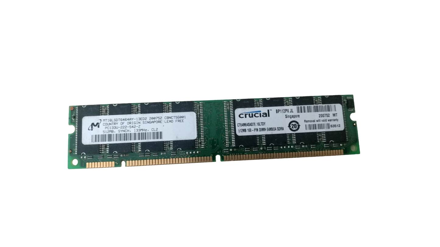 Micron 512MB MT16LSDT6464AY-13ED2 UDIMM PC133 NON-ECC