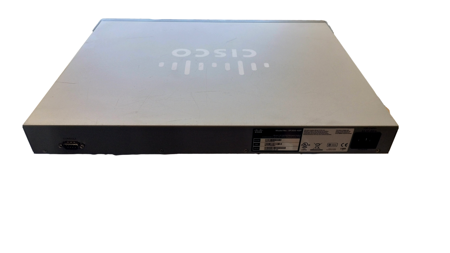 Cisco SF300-48P SRW248G4P-K9 V02 48-Port 10/100 PoE Managed Switch w/Rack Ears