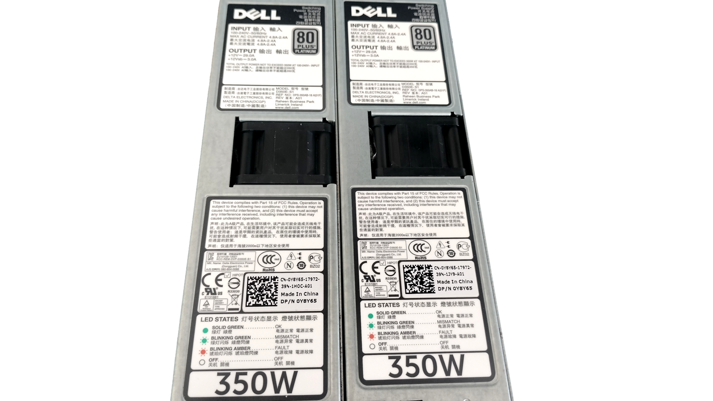 2x DELL D350E-S1 R420 R320 R330 350W 80PLUS POWER SUPPLY Y8Y65