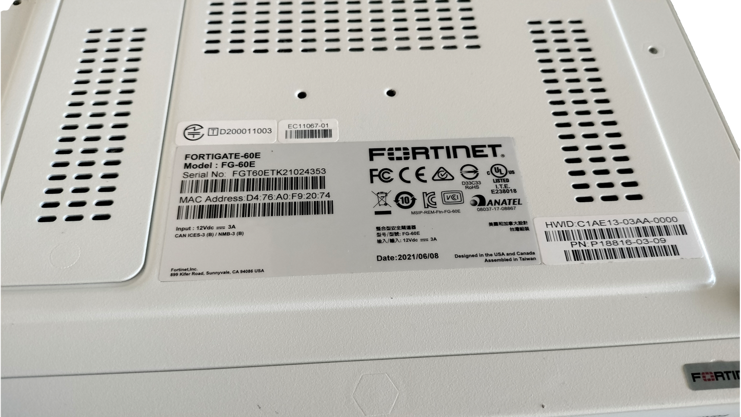 Fortinet FortiGate-60E Network Security Firewall