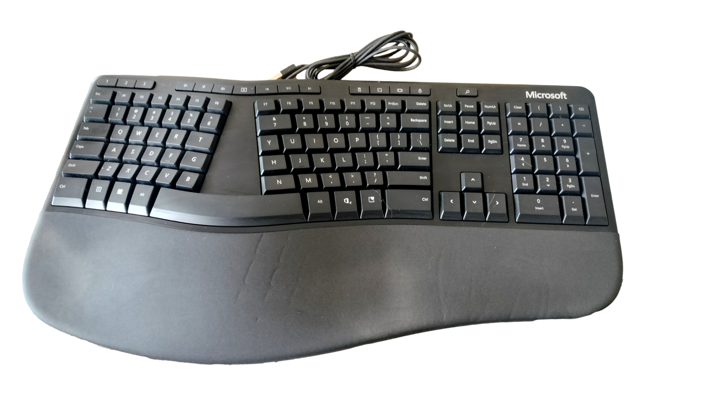 Microsoft Ergonomic Keyboard Black Wired USB Model 1878