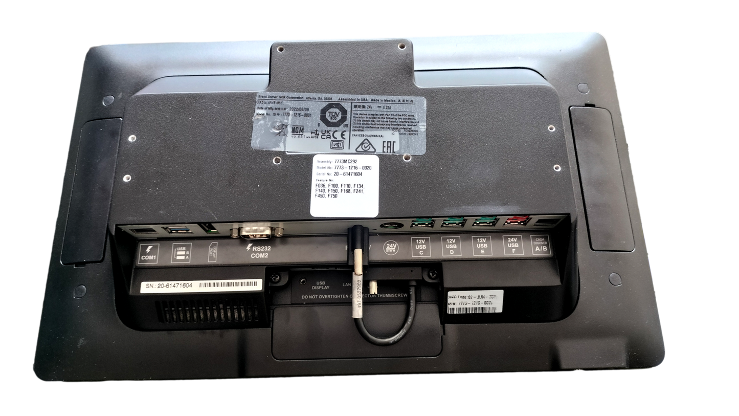 NCR CX5 15" POS Touchscreen Terminal 7773-1216, 8GB/120GB Android